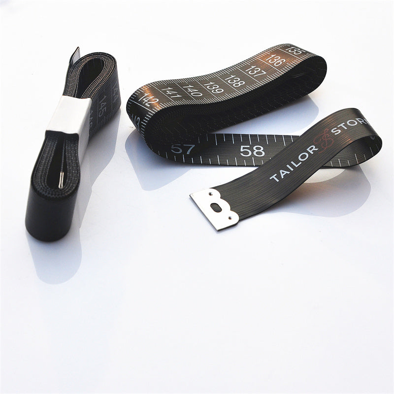 150cm/60inch Black Portable Tape Measure Body Measuring Ruler Sewing Tailor Mini Soft Flat Ruler Centimeter Meter Measuring Tape