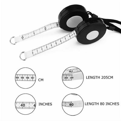 WINTAPE 80''/ 205cm Tape Measure Tool Roll Retractable Body Measuring Tape Ruler Double-sided Meters Inch Sewing Tailor Tape