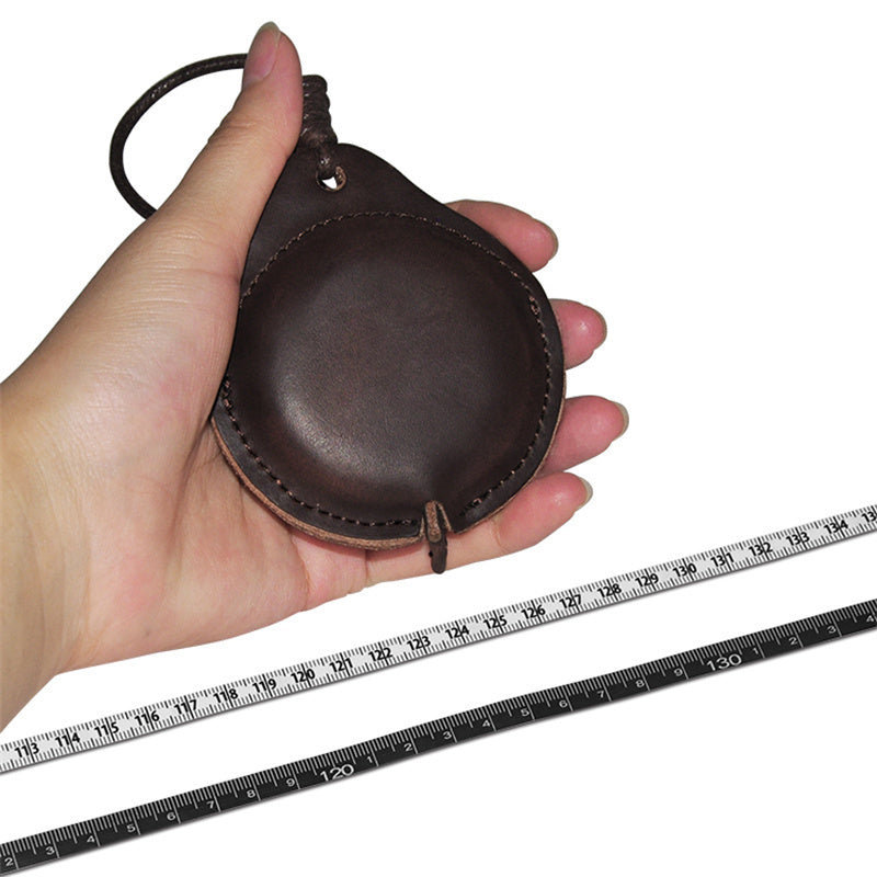 WINTAPE Genuine Leather Tape Measure Pocket Measuring Ruler Handbag Key Chain For Sewing Tailor Fabric Kids Height Measure Tool