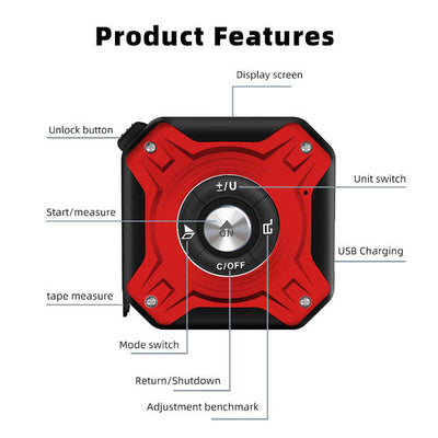 40m 2 in 1 5m compact size range rechargeable laser tape measure digital laser measuring tape distance meter