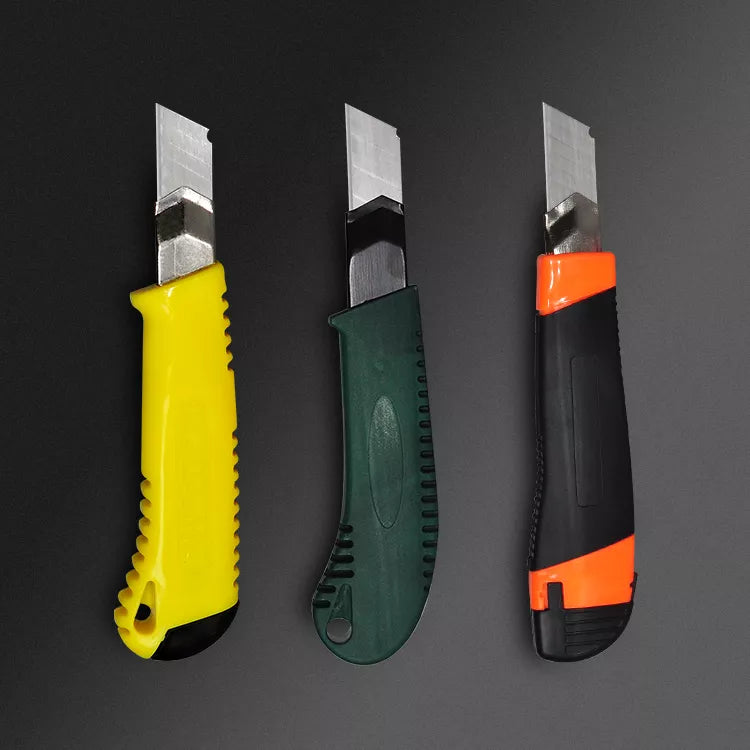 Multi-Functional Retractable Utility Cutter Knife Plastic Handle Comfortable Safty Carbon Steel Blade Anti-Slip Auto Lock