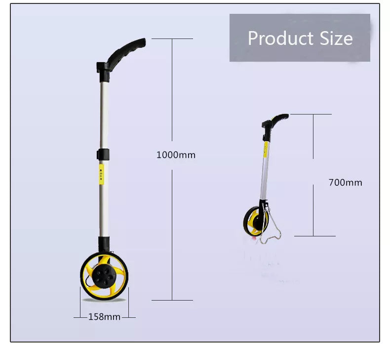 Wintape Digital Walking Wheel Tape With Handle Measure By Feet And Meter High Quality Measuring Wheel Road Tools