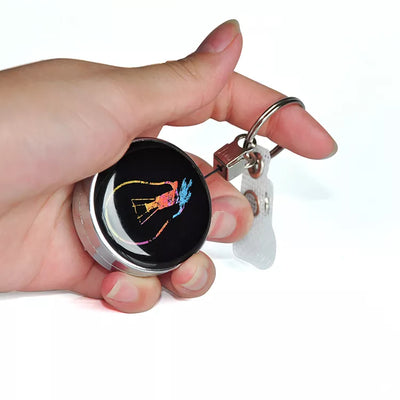 Stainless Steel Metal Retractable Badge Reel with Belt Clip and Key Ring for ID Badge Holder Key ID Card