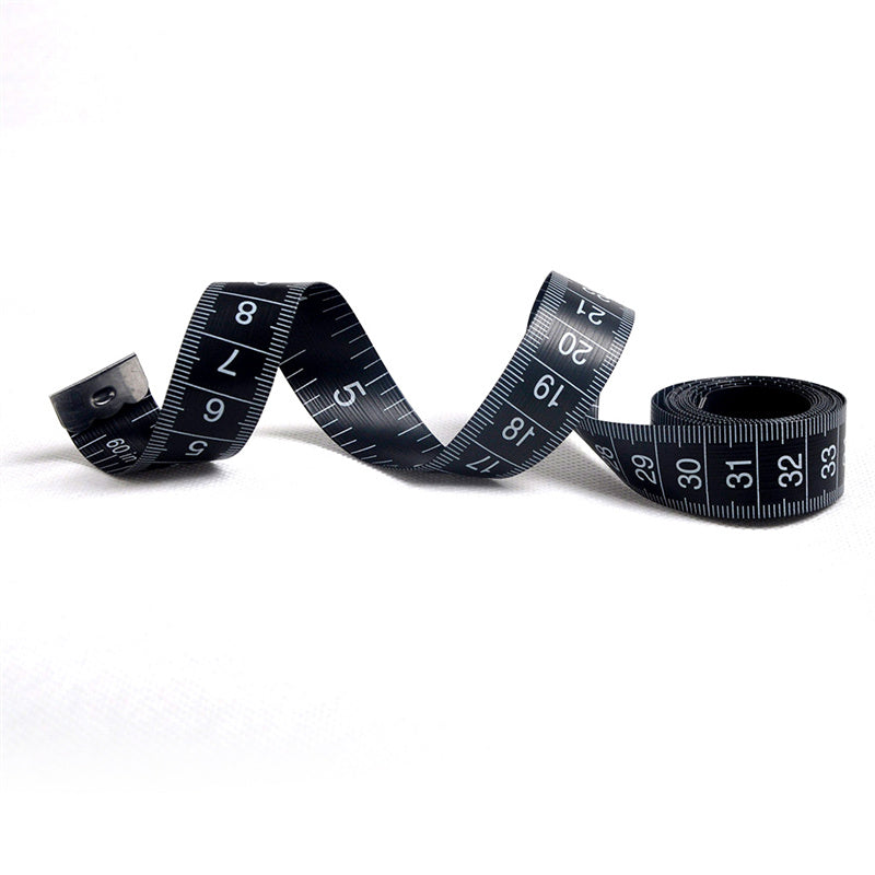 150cm/60inch Black Portable Tape Measure Body Measuring Ruler Sewing Tailor Mini Soft Flat Ruler Centimeter Meter Measuring Tape