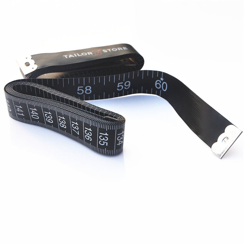 150cm/60inch Black Portable Tape Measure Body Measuring Ruler Sewing Tailor Mini Soft Flat Ruler Centimeter Meter Measuring Tape