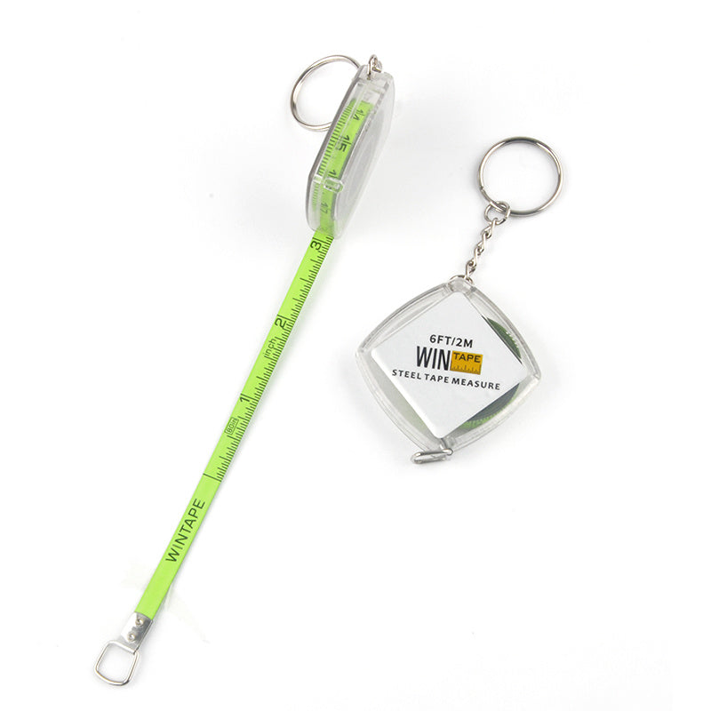 WINTAPE Mini 2M 80Inch Measuring Keychain Tools Steel Retractable Metric Ruler Tape Measure Construction Wood Measurement Tools