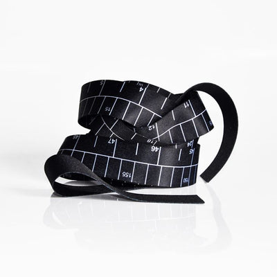Wintape Soft Cool Black Polyester Ribbon Custom Measuring Band